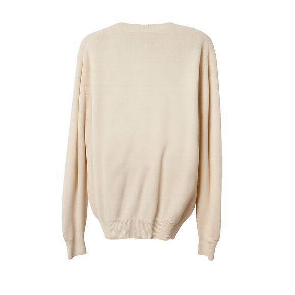 MIT Sweater The Coop100% Off White Cotton Knit Applique Lettering Academia - Picture 8 of 8